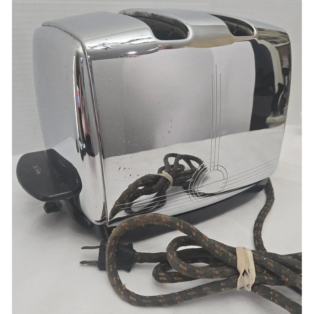 Vtg 1950s Sunbeam T-20B Radiant Control Toaster Chrome Art Deco Fully WORKING!